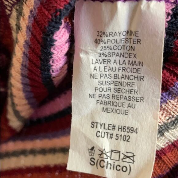 Ginger G Twist knot Ribbed knit Candy Striped Long sleeve Top NEW - Picture 9 of 9